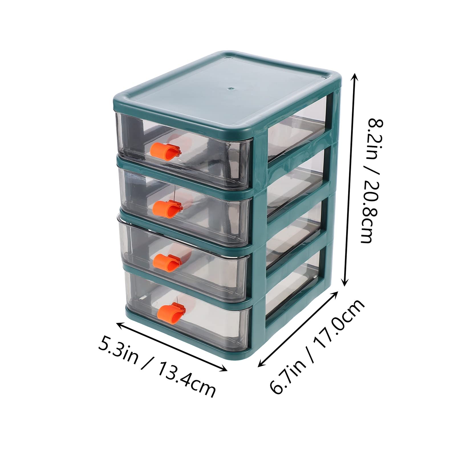 Veemoon 4-Layer Plastic Drawer Organizer - Stackable Desktop Storage Box for Makeup Brushes, Office Supplies & Cosmetics | Space-Saving Home & Office Organization Solution for Desk, Vanity & Workstation (Green)