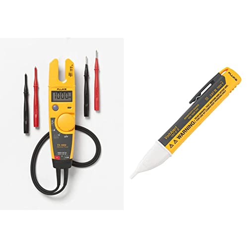 Fluke T5-600 Digital Multimeter with Voltage, Continuity & Current Testing | 1AC-A1-II Non-Contact Voltage Detector - Professional Electrical Tester Kit for Electricians, HVAC & Home DIY Use