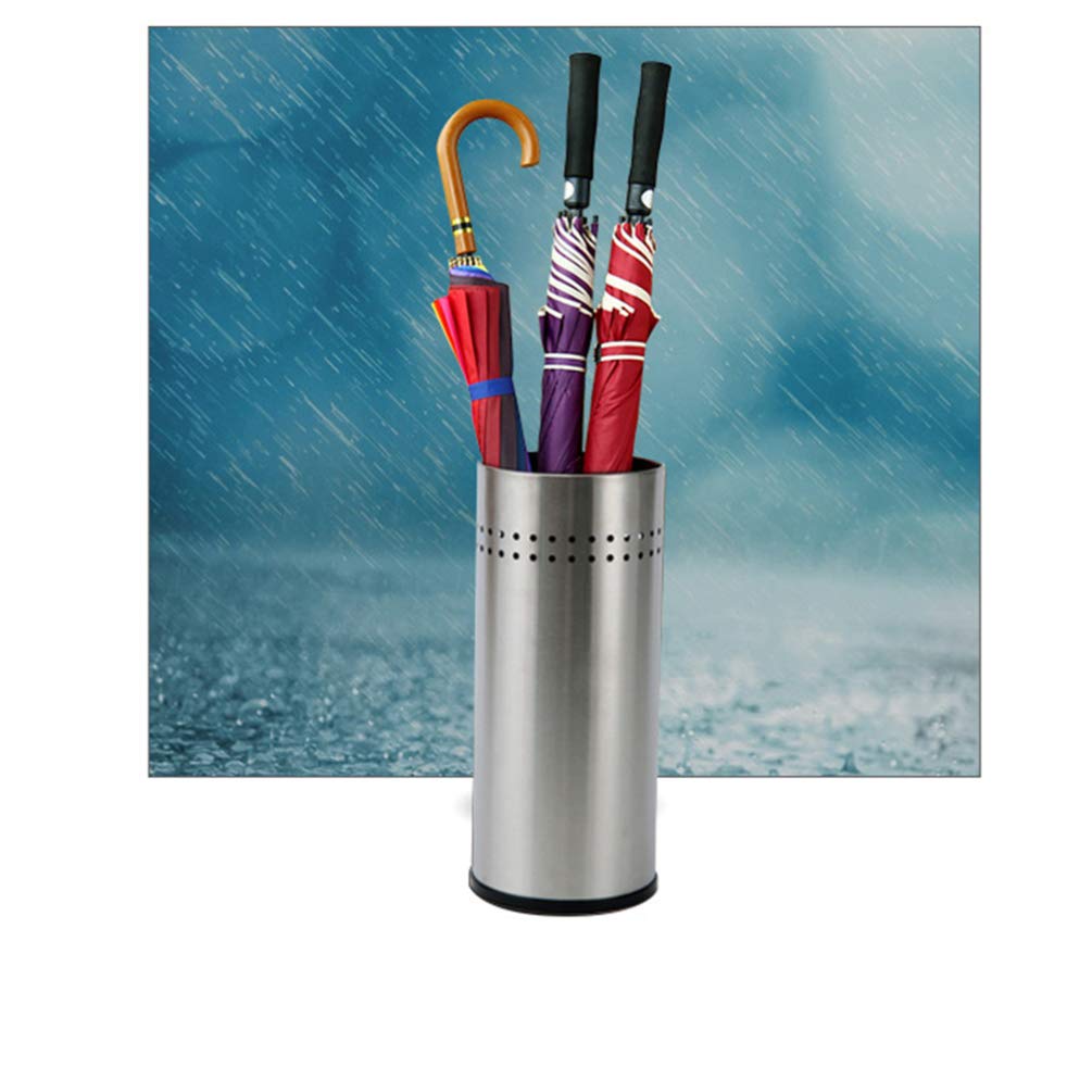 Stainless Steel Umbrella Stand Holder with Drain - Waterproof Organizer for Entryway, Home, Hotel Lobby & Office - Durable Umbrella Storage Basket for Wet & Dry Use