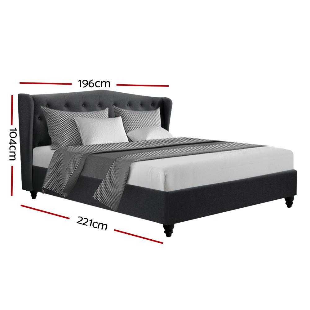 King Premium Altona Bed Charcoal Euro Top Mattress - Medium Firm Support with Cooling Bamboo Topper | Perfect for Master Bedrooms, Guest Rooms & Hot Sleepers