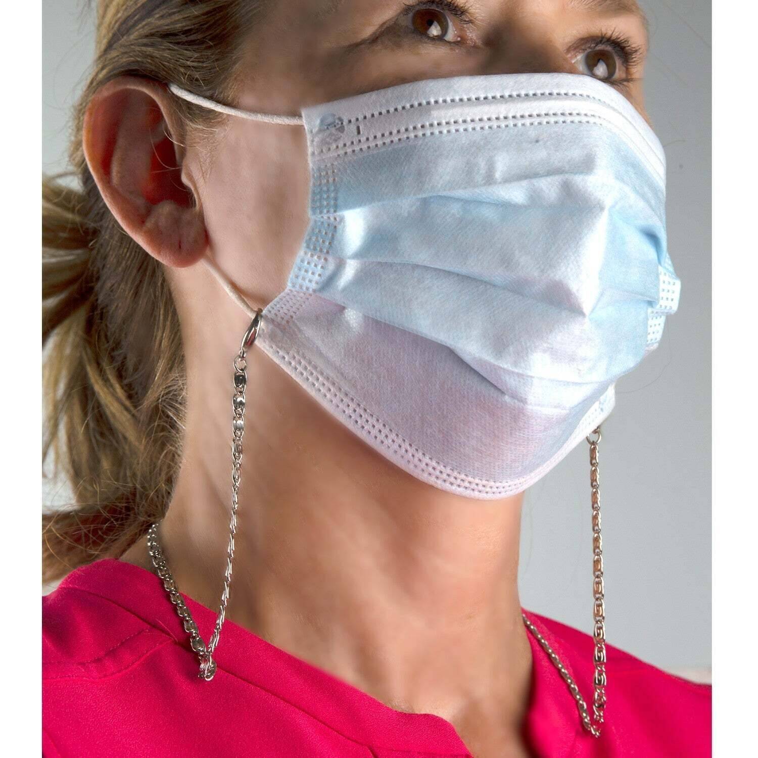 1928 Jewelry Elegant Link Face Mask Chain Holder - 22 Inch Adjustable Lanyard for Glasses & Masks - Perfect for Work, Travel, and Daily Use
