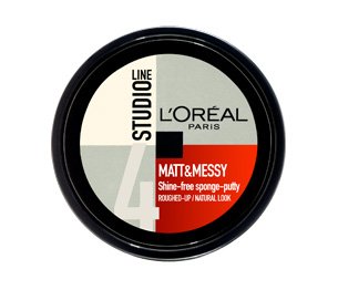 L'Oreal Paris Studio Line 4 Matt & Messy Shine Free Sponge Putty - 150ml Hair Styling Wax for Men & Women - Perfect for Textured, Messy, and Matte Hairstyles - Salon-Quality Hold for All-Day Volume and Definition