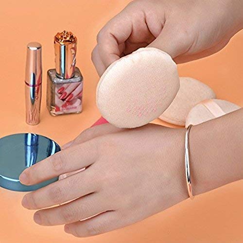 REETIK Super Soft Pure Cotton Powder Puff with Hand Strap - 2 Pack for Loose Powder, Dry Powder, Liquid & Mineral Foundation | Makeup Application & Touch-Ups