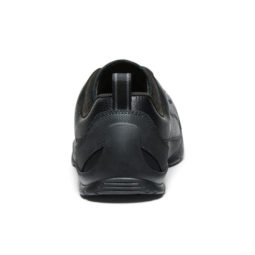Men's Jasper Sneakers - Black Smooth Leather Casual Shoes for Walking, Running & Everyday Wear