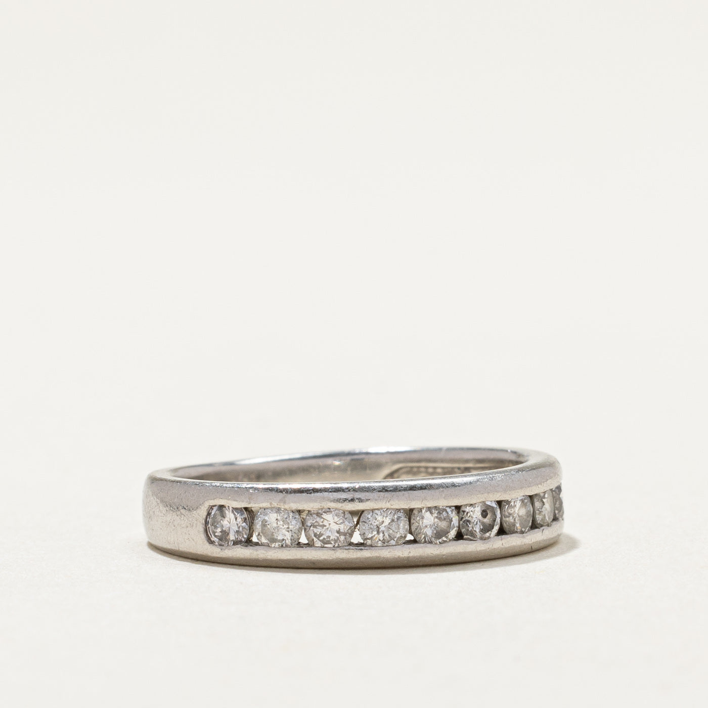 Platinum Semi Eternity Diamond Ring 0.39ctw Size 5.25 - Perfect for Engagement, Anniversary & Wedding Gifts
