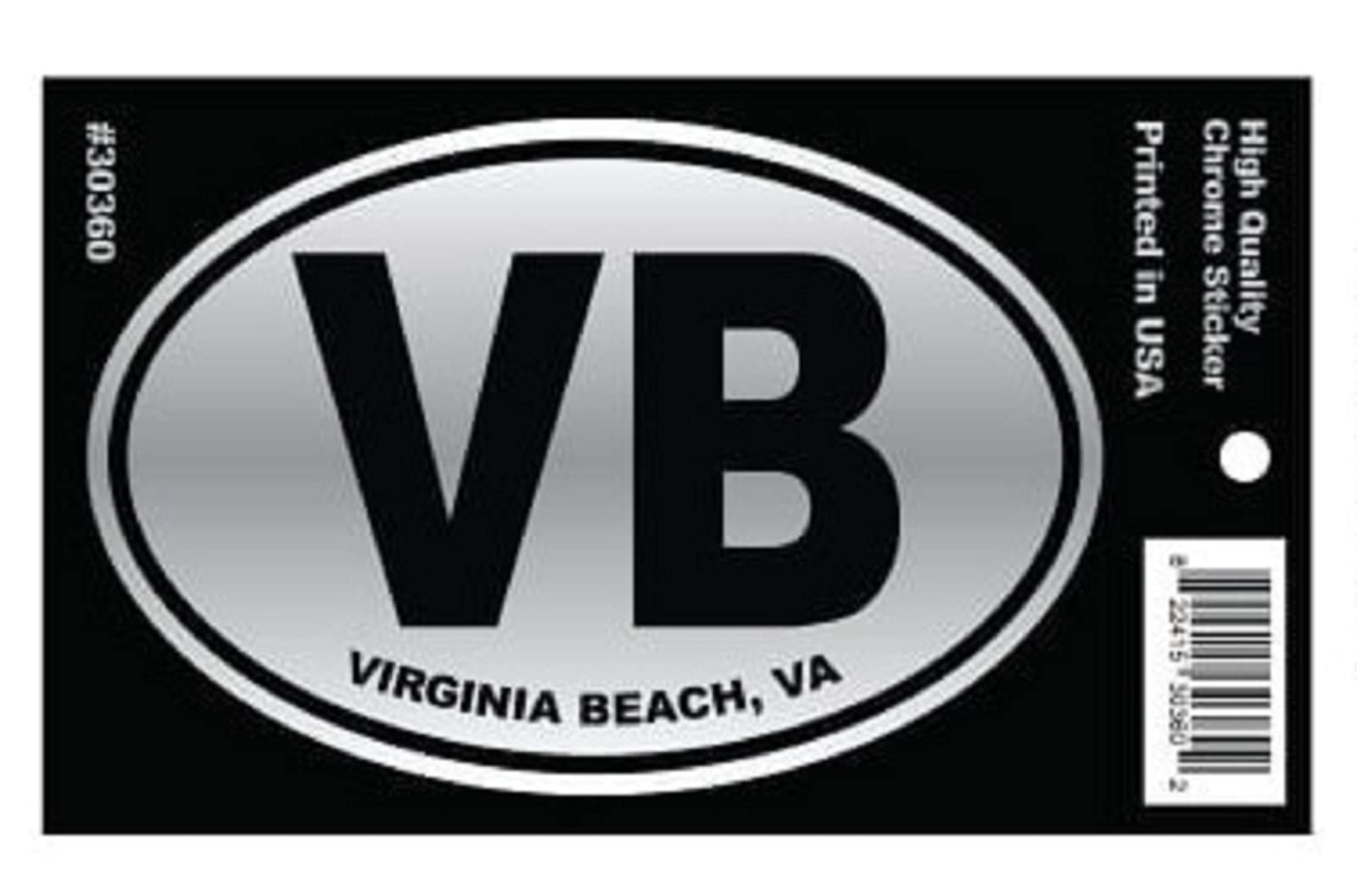 Virginia Beach VB Chrome Car Decal Sticker - Waterproof & UV Resistant - Perfect for Cars, Trucks, Laptops & Windows - Show Your Coastal Pride Anywhere!