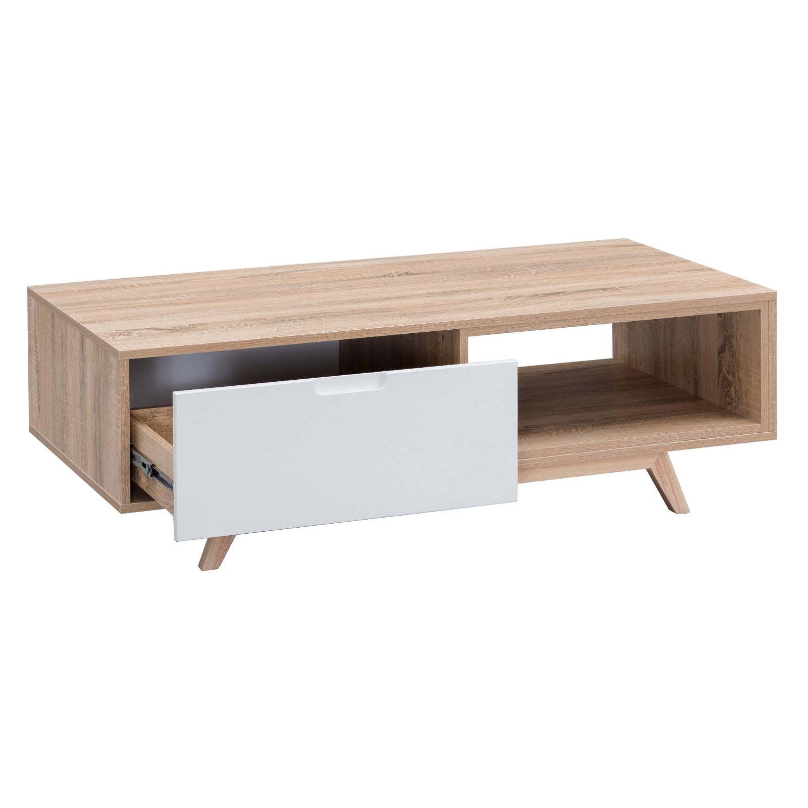 Stylish Tuscany Coffee Table 1200mm - Solid Oak Wood with White Finish by Criterion | Perfect for Living Room, Lounge & Home Decor