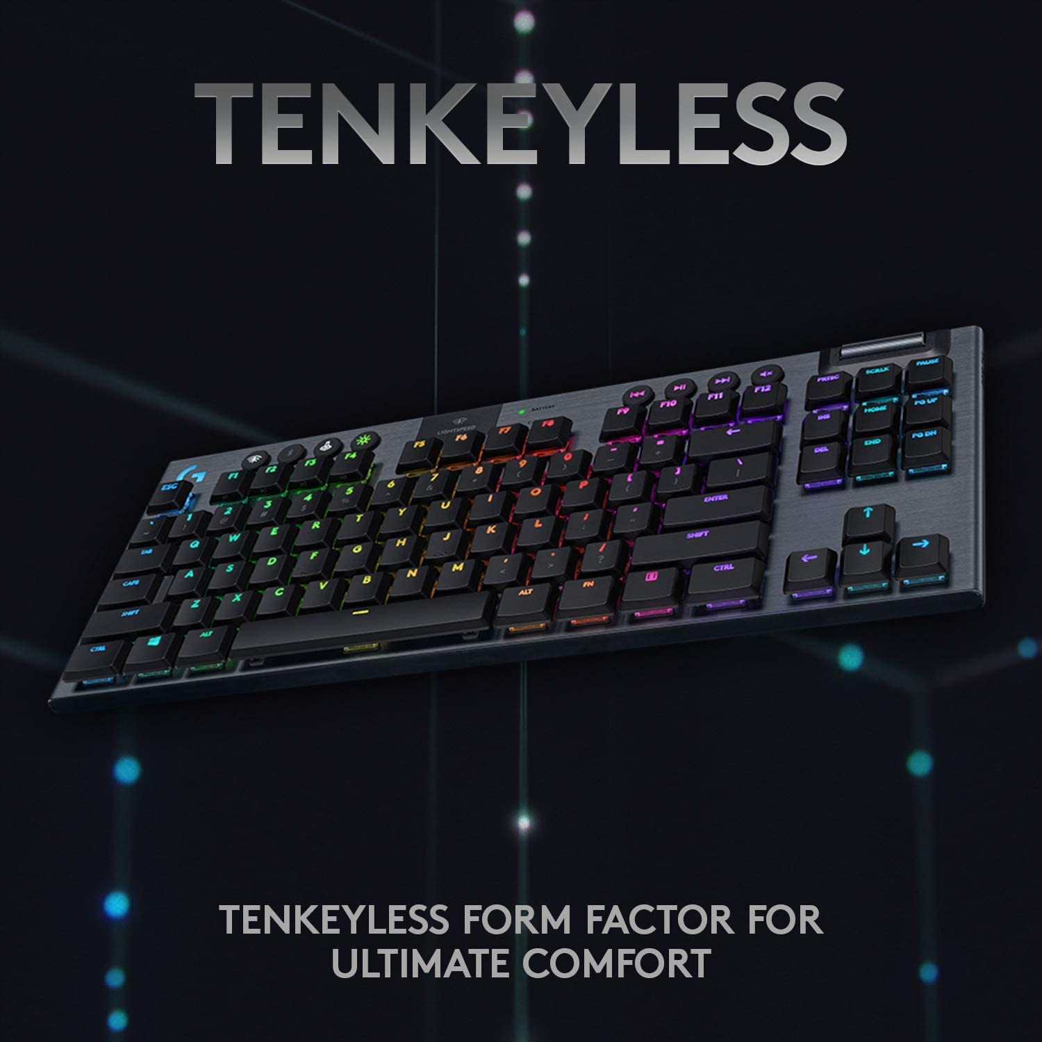 Logitech G915 TKL Wireless Mechanical Gaming Keyboard - Tenkeyless Design, Low Profile Switches, LIGHTSYNC RGB Backlighting, Bluetooth & Lightspeed Wireless - Tactile (Renewed) for PC/Mac Gaming & Office Work