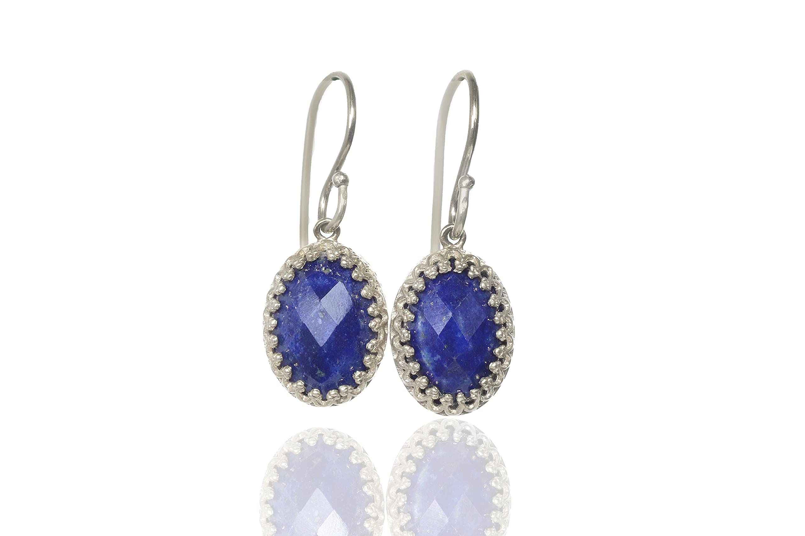 Handmade Lapis Lazuli Dangle Earrings for Women - Natural Blue Gemstone Statement Jewelry by Anemone Jewelry - Artisan Crafted Gift Box Included - Perfect for Parties, Weddings & Special Occasions