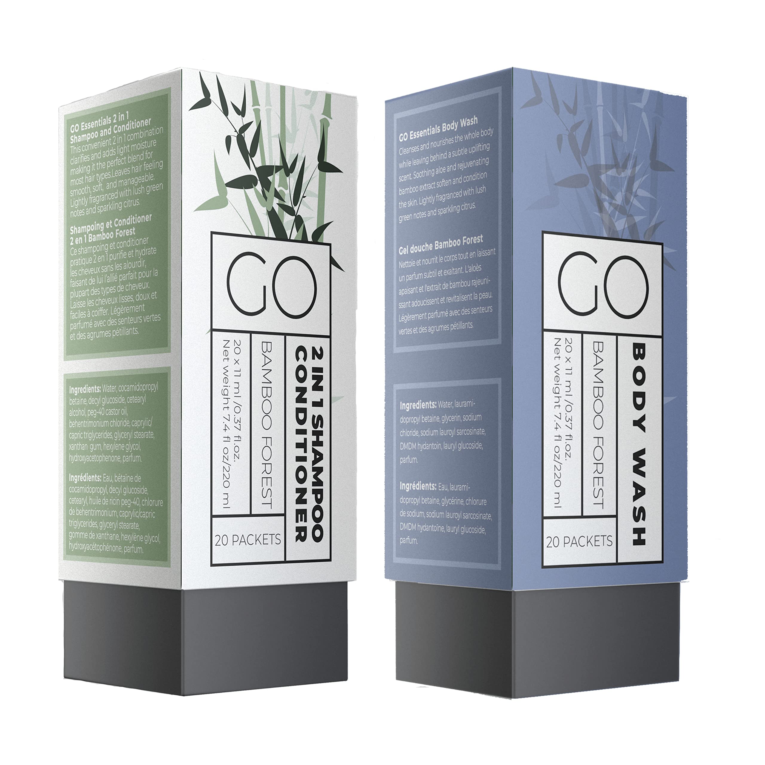 GO Essentials 2-in-1 Shampoo & Conditioner with Body Wash Travel Packets - Portable Toiletries for Hotels, Homeless Care Kits, AirBnB Essentials | Perfect for Travel, Camping, Gyms & Emergency Preparedness