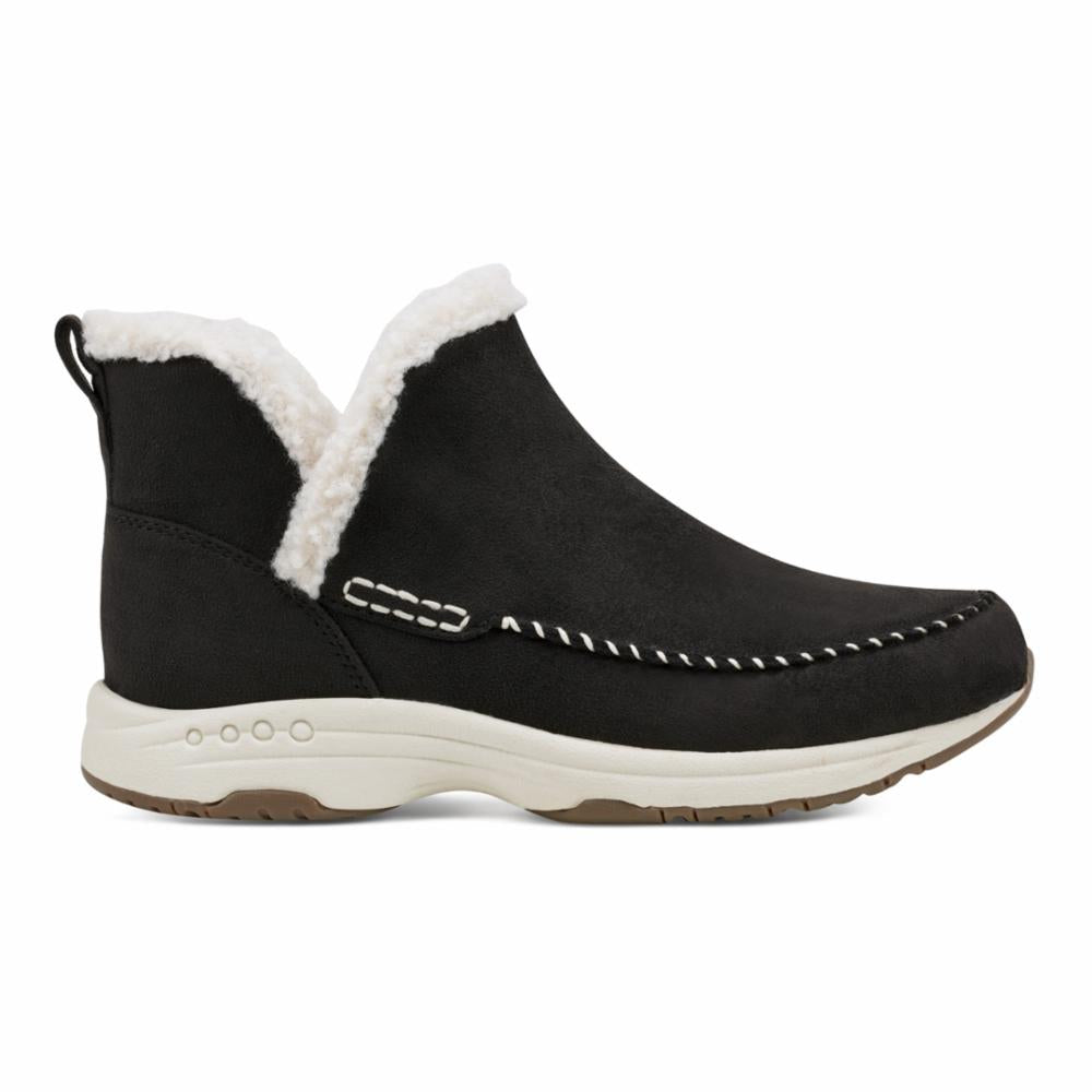 Easy Spirit Women's Tuva2 Black Walking Shoes - Comfortable Slip-On Sneakers for Women | Perfect for Travel, Work & Everyday Wear
