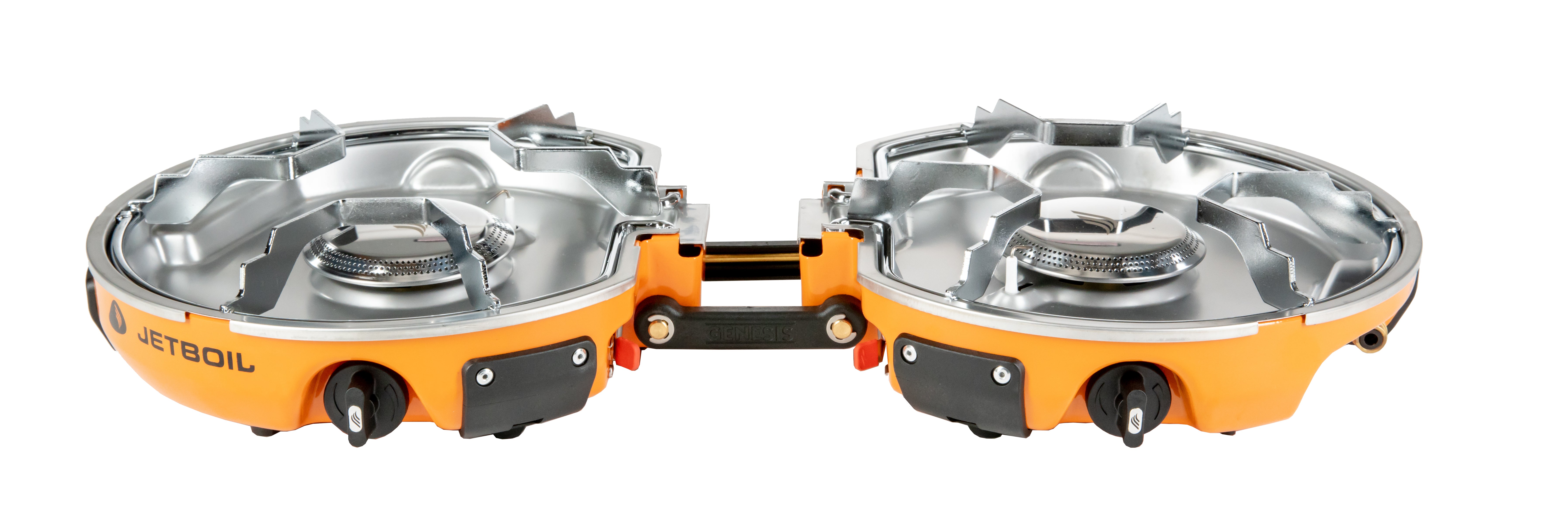 Jetboil Genesis 2 Basecamp System - Portable Camping Stove with 2 Burners, Orange | Perfect for Backpacking, Hiking & Outdoor Cooking Adventures