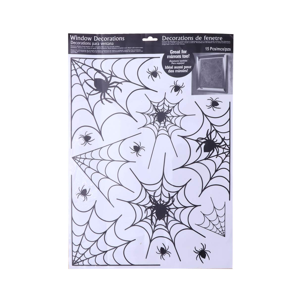 BESPORTBLE Halloween Stickers for Kids - Spooky Spider Web Window Decals for Home, Party & Classroom Decor (Black) | Perfect for Living Room, Bedroom, Bar, Club & Halloween Party Decorations