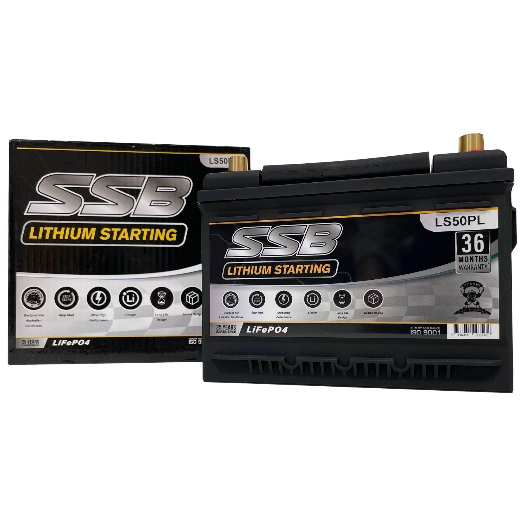 SSB LS50PL 12V 60Ah 1400CCA Lithium Starting Battery - High Performance Car & Marine Engine Starter for Boats, RVs, Trucks & Power Sports Vehicles