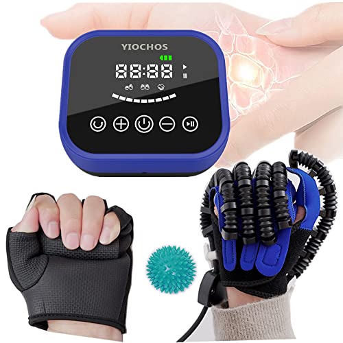 Rehabilitation Robot Gloves for Stroke Recovery - Finger Training & Mirror Mode Orthotics for Hemiplegia Hand Function - Relieves Finger Cramps Long-Term (X-Large, Right Hand) - Ideal for Physical Therapy & Home Rehabilitation Exercises