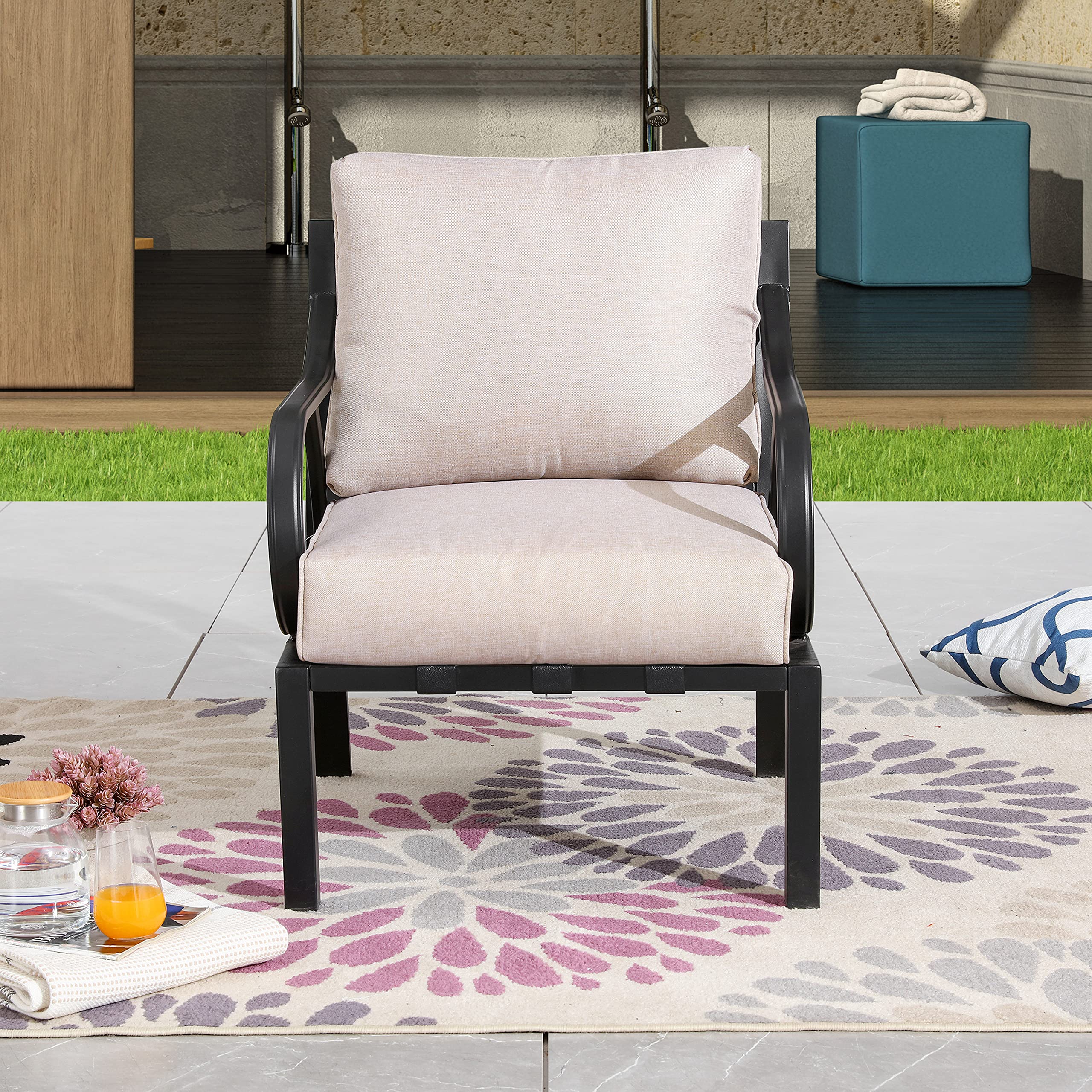PatioFestival 2-Piece Outdoor Bistro Chair Set with 5.9