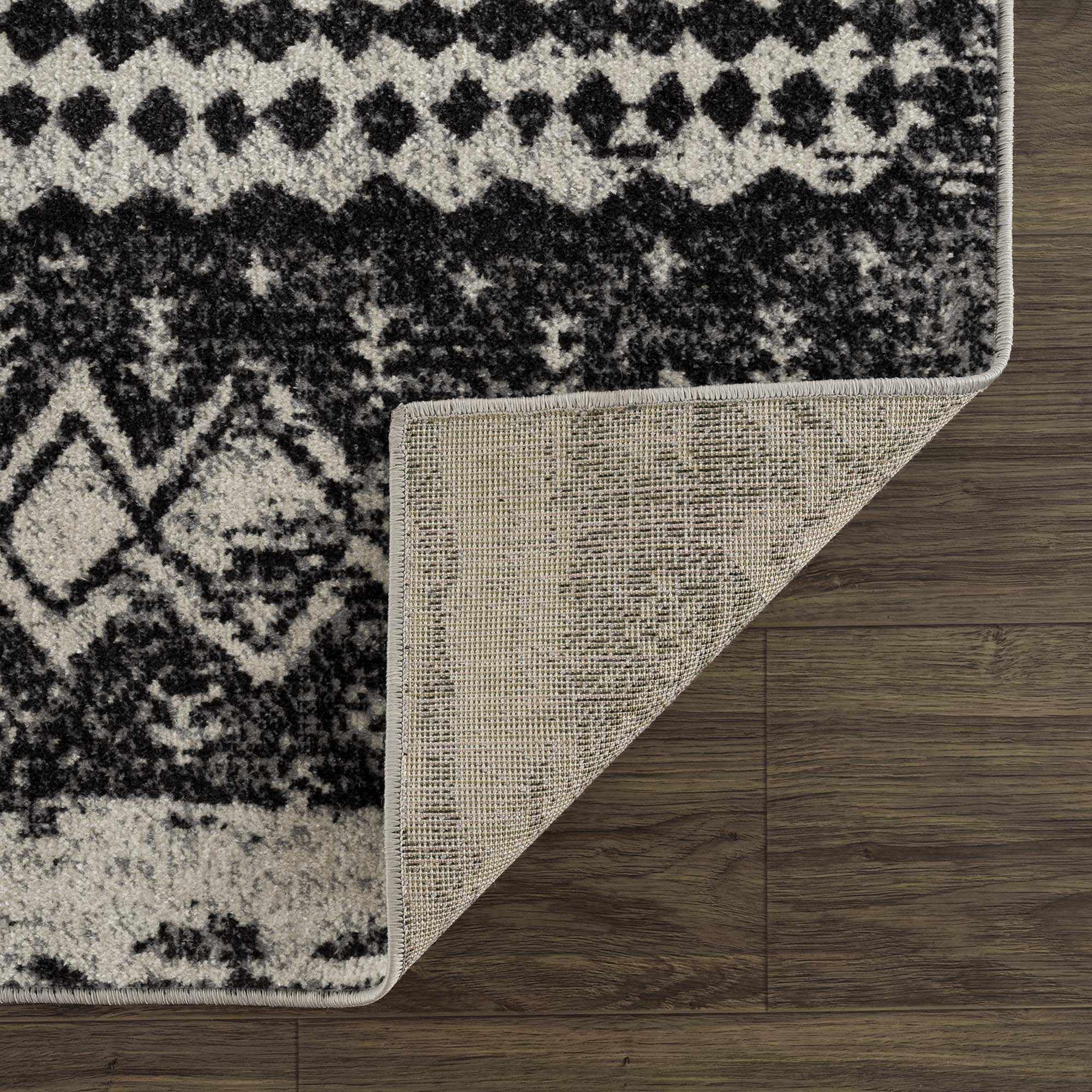 Hauteloom Palali Washable Area Rug for Living Room & Bedroom - Black & Gray - 9'3