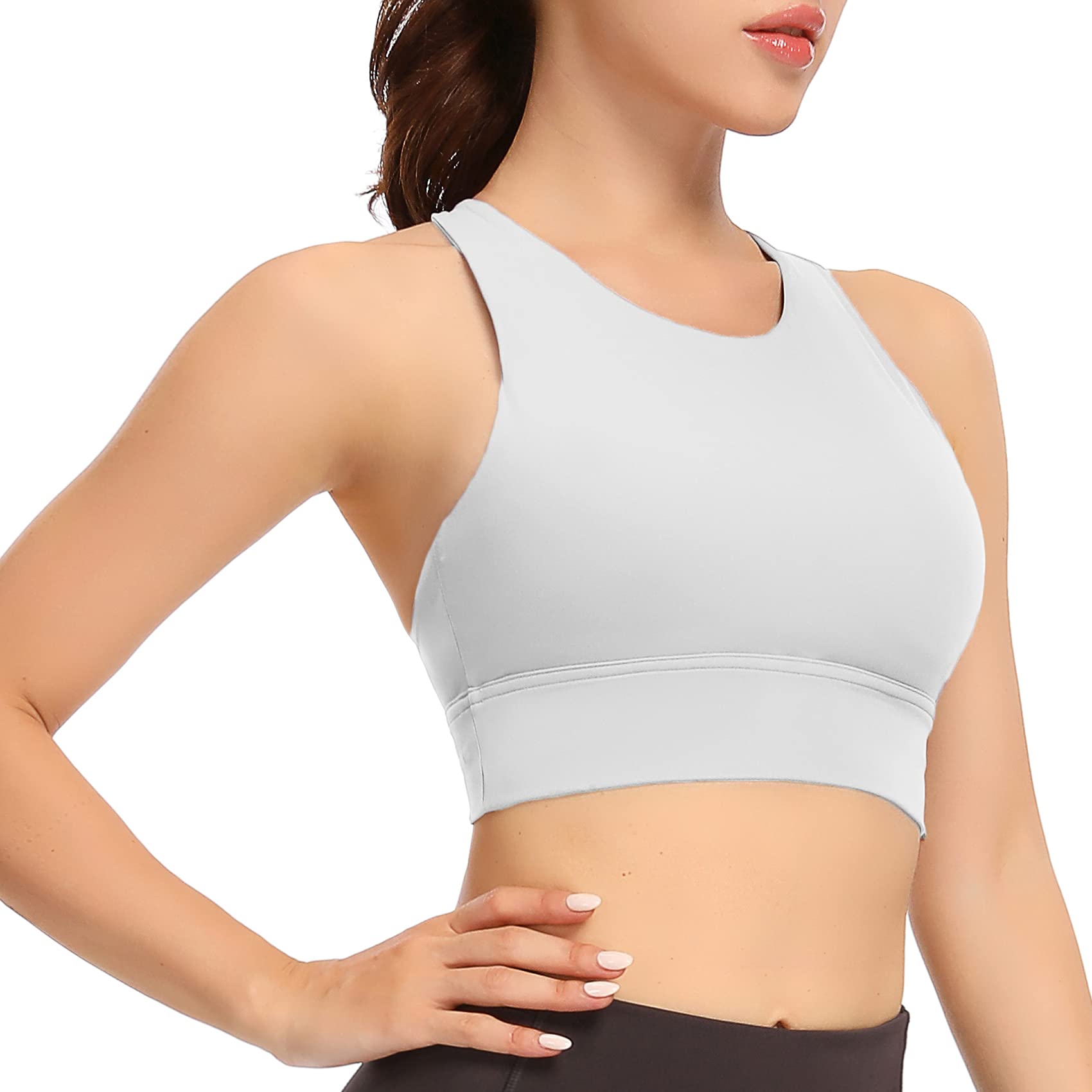 Lemedy Women's Medium Support Sports Bra - Padded Strappy Yoga Tank Top for Workout & Fitness | Gym, Running, Yoga & Activewear