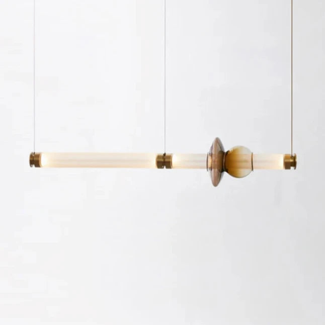 Stellar Orbit Linear LED Minimalist Pendant Light - Modern Dimmable Hanging Fixture for Kitchen Island, Dining Room & Bedroom Lighting