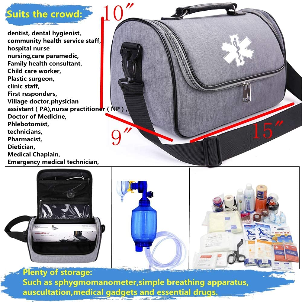 Custom Medical Bag with Personalized Logo - EMT, Paramedic, Nurse & Doctor First Responder Gear - Perfect for Emergency Kits, Home Healthcare & Hospital Use