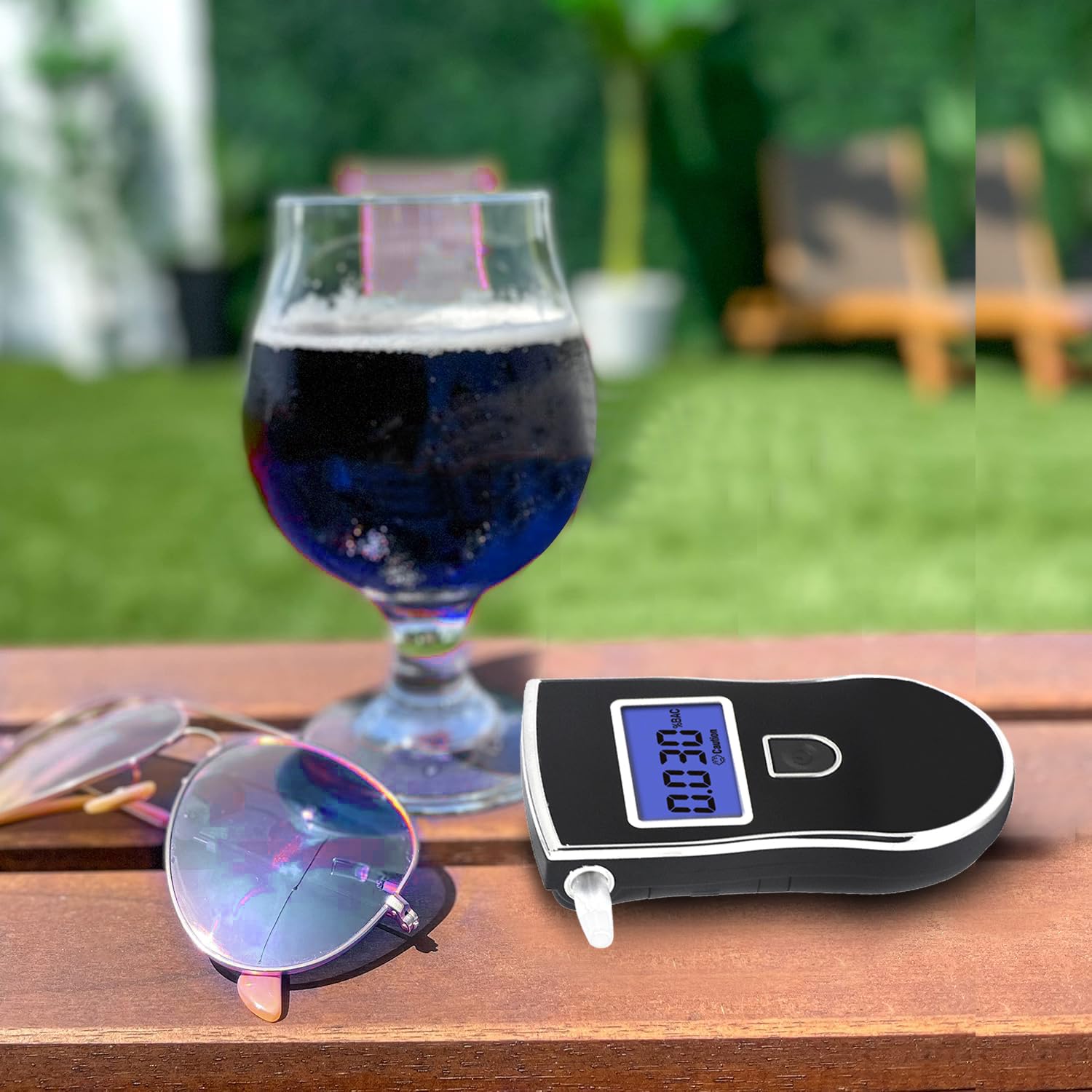 High-Accuracy Portable Breathalyzer - Professional & Personal Alcohol Tester with 20 Mouthpieces | Detect BAC Levels for Home, Workplace & Road Safety