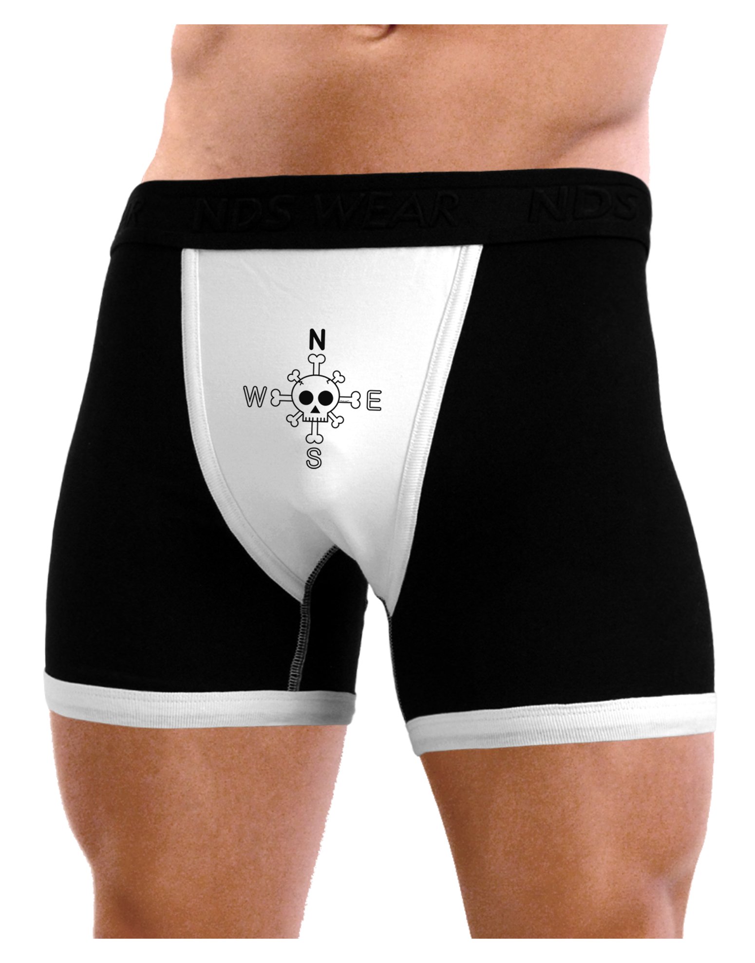 Compass Rose Skull and Crossbones Men's Boxer Brief Underwear - Soft Cotton Breathable Underwear for Daily Wear, Workout & Lounge