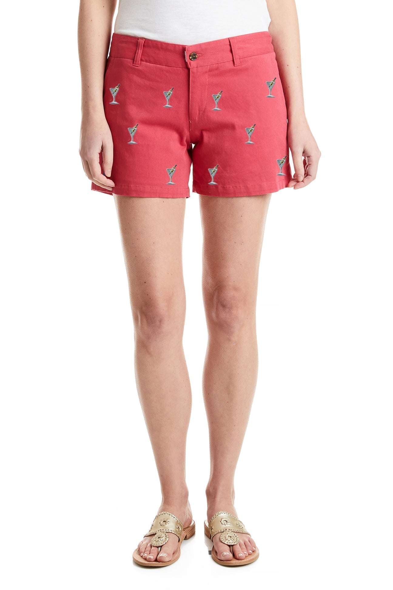 Men's Sailing Shorts - Stretch Twill Fabric in Hurricane Red with Martini Racing Stripe | Perfect for Boating, Yachting & Summer Outdoor Activities