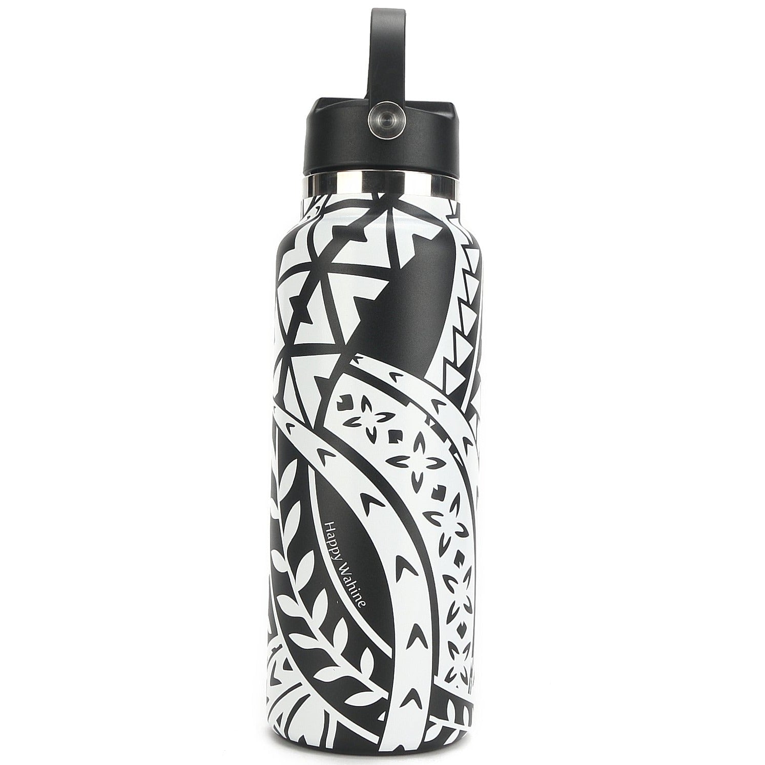 40oz Insulated Stainless Steel Water Bottle with Leak-Proof Lid - Keeps Drinks Cold for 24 Hours & Hot for 12 Hours - Perfect for Gym, Hiking, Travel & Office Use - Black Tapa Design
