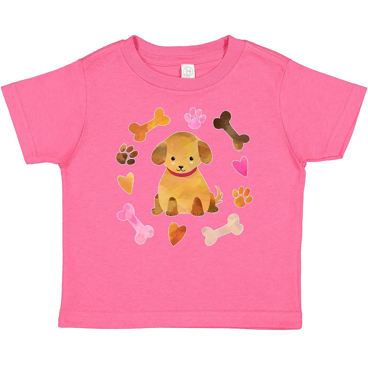 Inktastic Cute Puppy Valentine with Hearts and Bones Baby T-Shirt - Adorable Pet Lover Outfit for Valentine's Day, Birthday & Family Photos