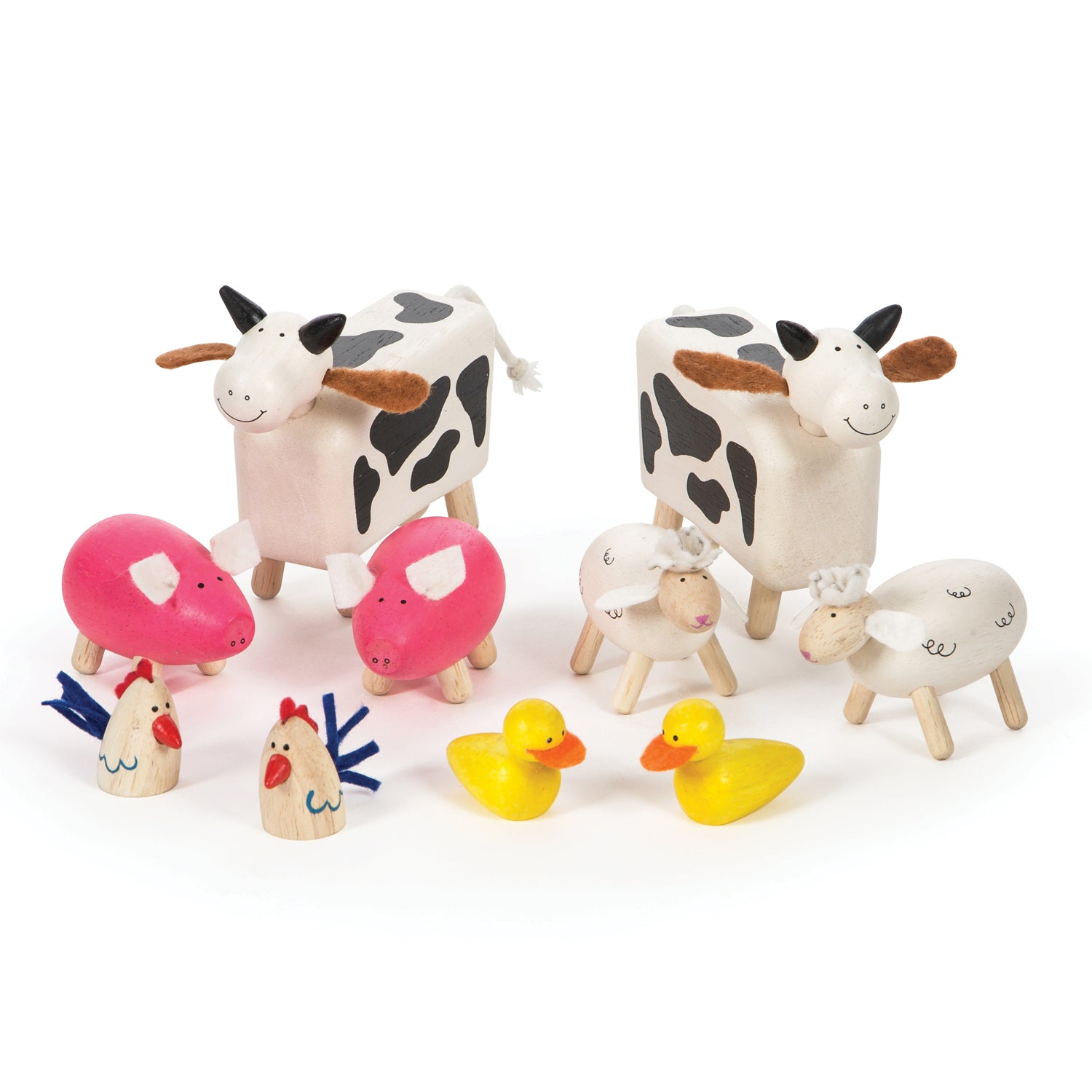 Bigjigs Toys Wooden Farm Animals Set – 10 Piece Educational Farm Animal Figures for Kids | Perfect for Pretend Play, Farm Themed Learning, and Toddler Montessori Activities