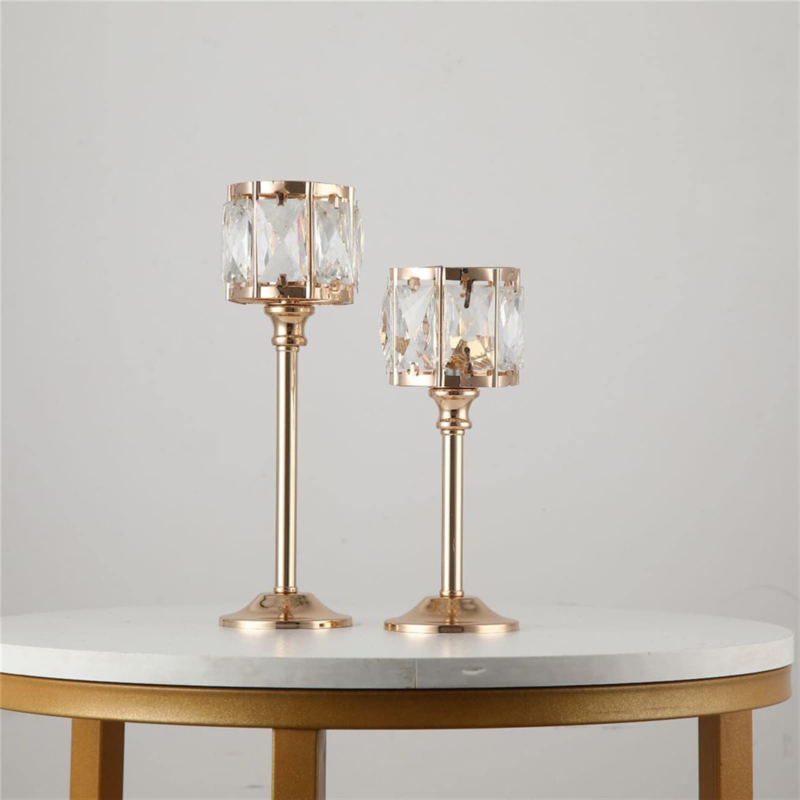 Elegant Dudou Crystal Candle Holder - Shiny Candlestick Stand for Romantic Weddings, Parties & Home Decor - Perfect for Tables, Hotels & Special Events (1 Set, Various Colors)