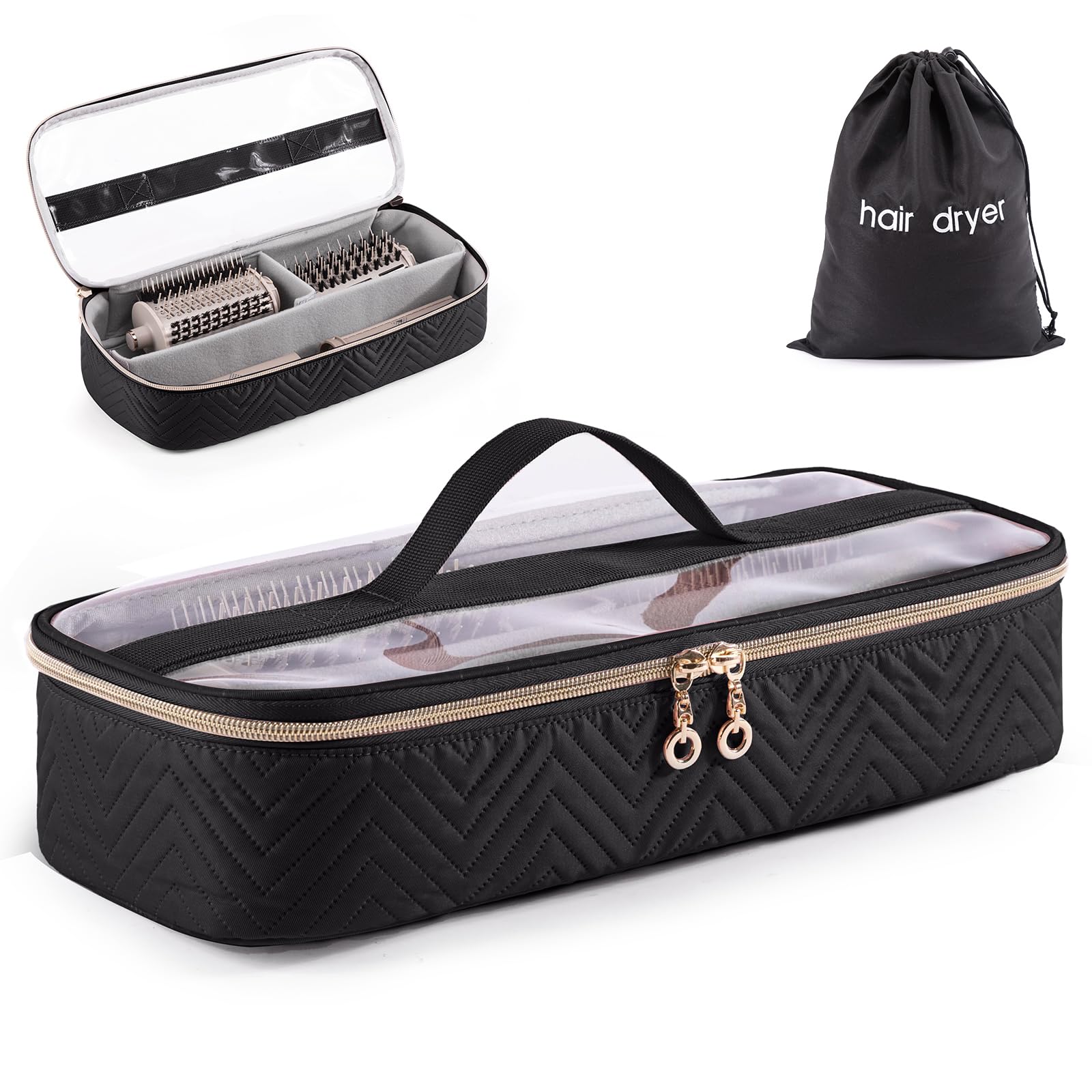 Shark FlexStyle/SmoothStyle Hair Dryer Travel Case - Black Hair Tools Organizer Bag for Flat Iron, Curling Iron & Styling Accessories | Perfect for Travel, Gym & On-the-Go Styling