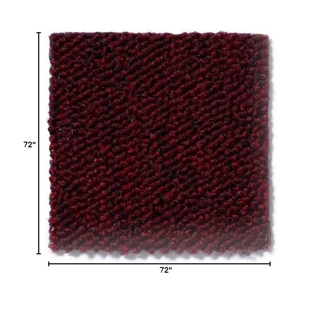 Premium Burgundy Indoor/Outdoor Area Rug 6' x 6' - Soft & Durable for Living Room, Patio, Office | Home Queen Commercial Grade Carpet