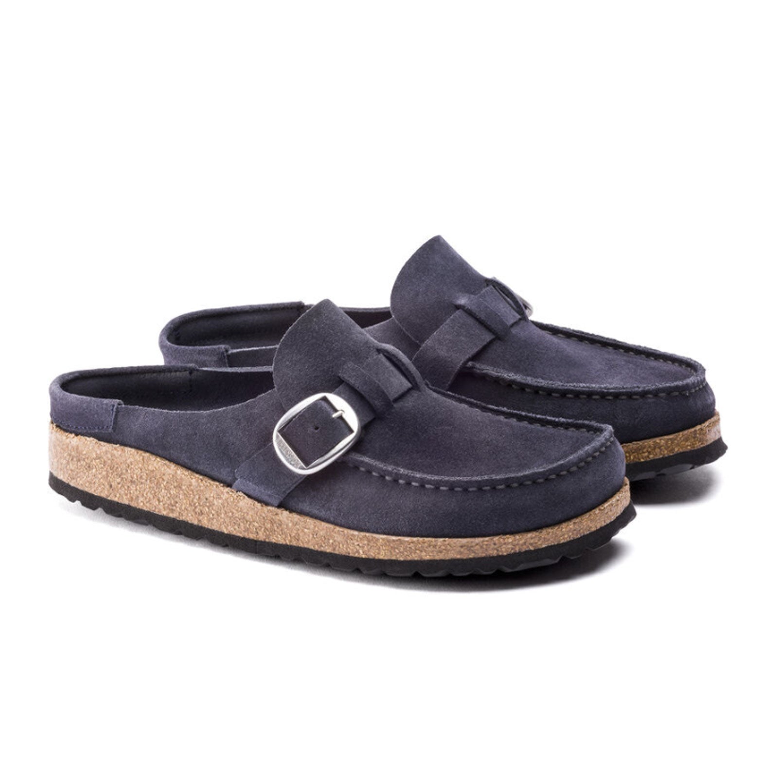 Birkenstock Buckley Narrow Clog for Women - Navy Suede Leather Comfortable Slip-On Shoes | Perfect for Casual Wear, Nursing, and Indoor/Outdoor Use