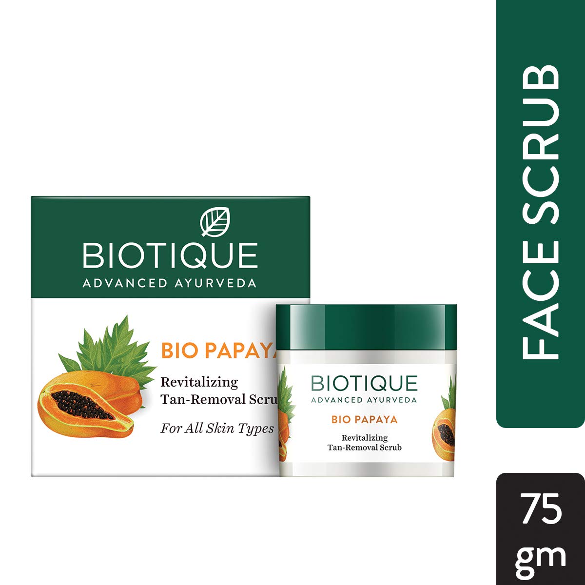 Biotique Bio Papaya Revitalizing Tan Removal Scrub 75g & Apricot Body Wash 200ml - Natural Exfoliating Face Scrub & Hydrating Body Cleanser for Glowing Skin | Perfect for Daily Skincare Routine & Spa Day at Home