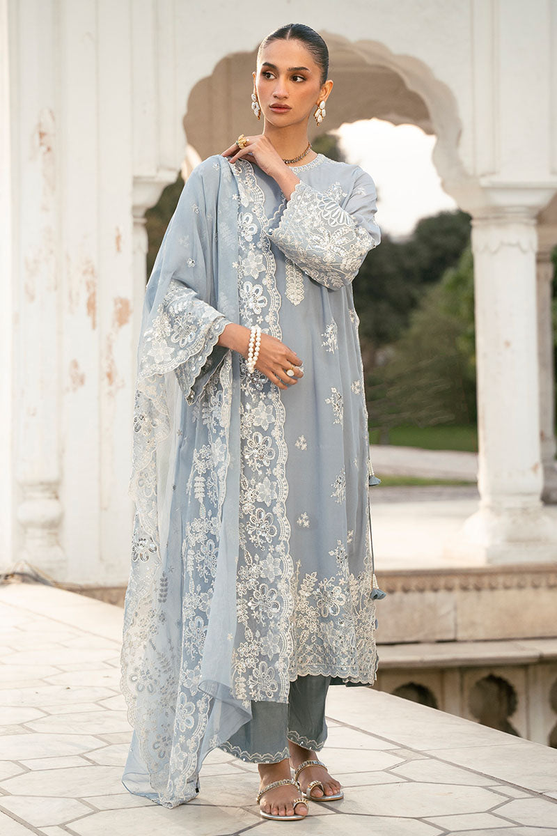 Stylish Grey Melange 3-Piece Set (Shirt, Trousers & Dupatta) for Women - Perfect for Office Wear, Casual Outings & Special Occasions