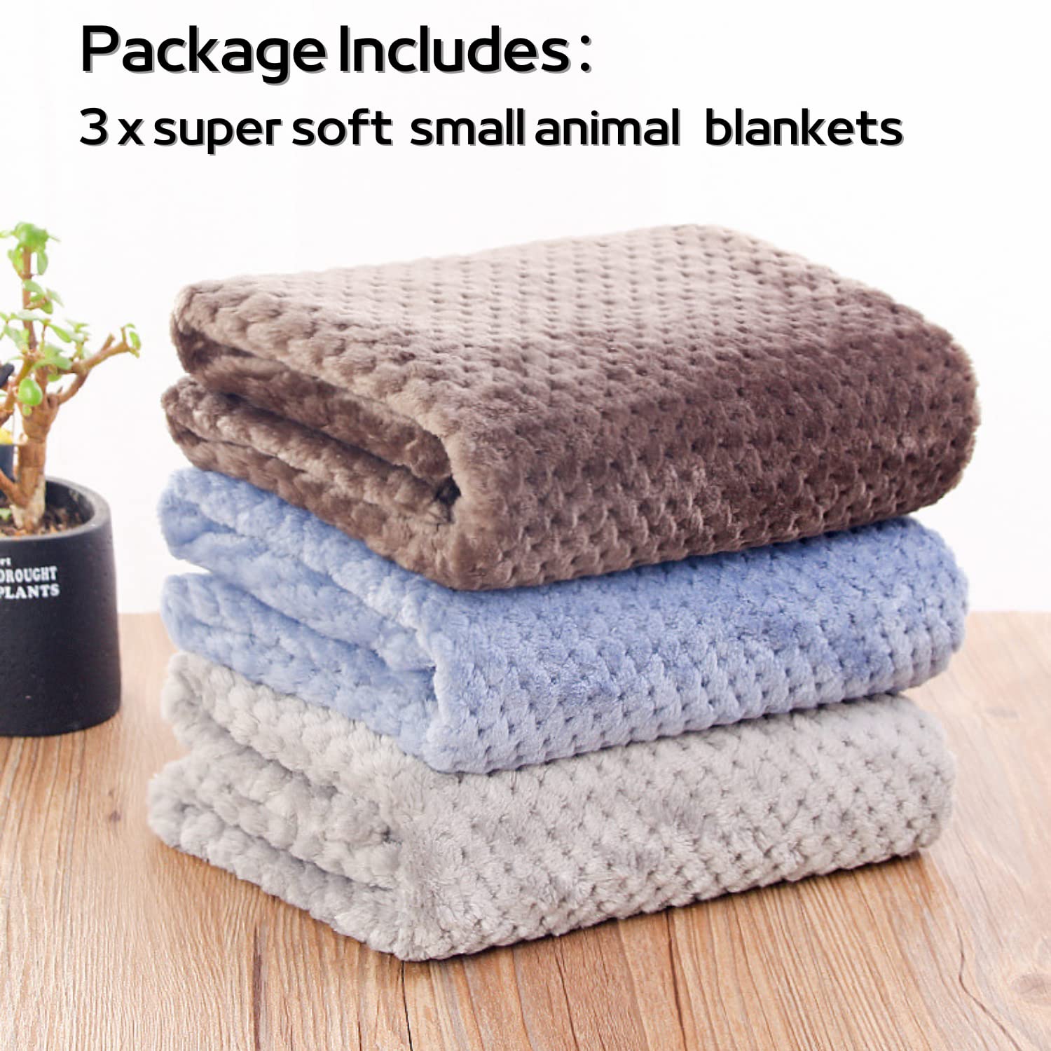 3 Pack Soft Flannel Fleece Blankets for Guinea Pigs, Hamsters, Rabbits & Small Pets - Cage Liners, Bedding Mats & Cozy Sleep Blankets for Chinchillas, Hedgehogs & Kittens (Medium Size) - Perfect for Cage Comfort, Pet Naps & Small Animal Grooming