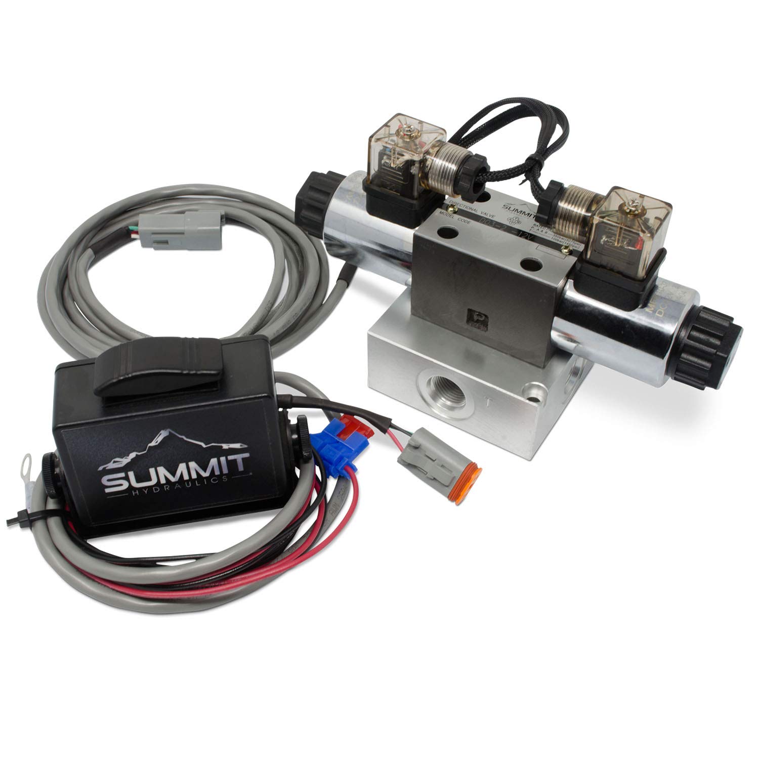24V Electric Hydraulic Double Acting Control Valve with Rocker Switch - 1 Spool, 15 GPM (A Spool, Double-Acting Cylinders) - Perfect for Hydraulic Systems, Agricultural Equipment & Industrial Machinery