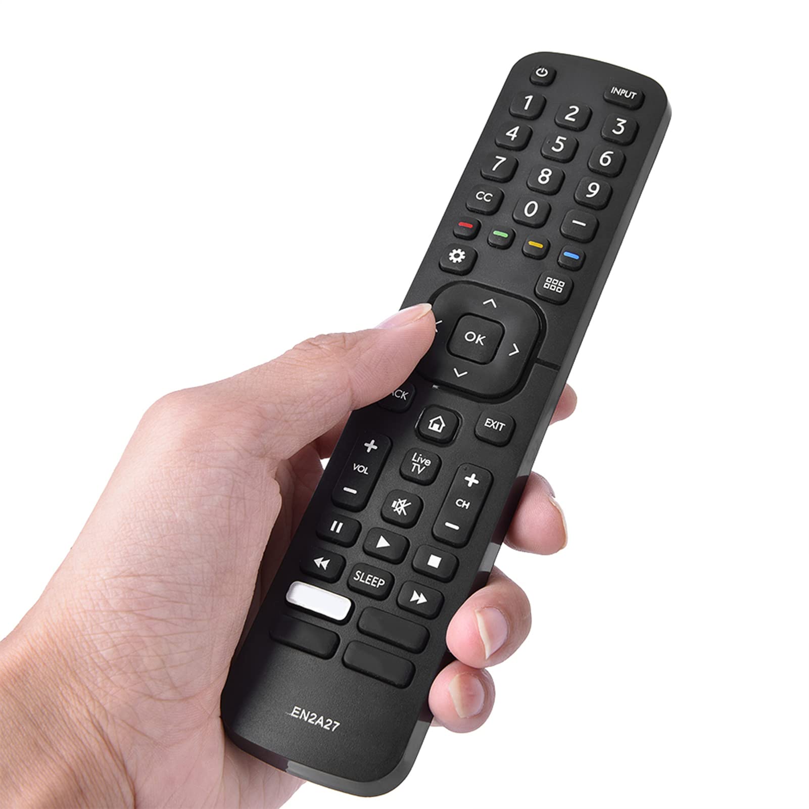 Universal TV Remote Control Replacement for Hisense LED TV - Compatible with EN2A27 Model | Easy Setup for Living Room, Bedroom & Home Theater Use