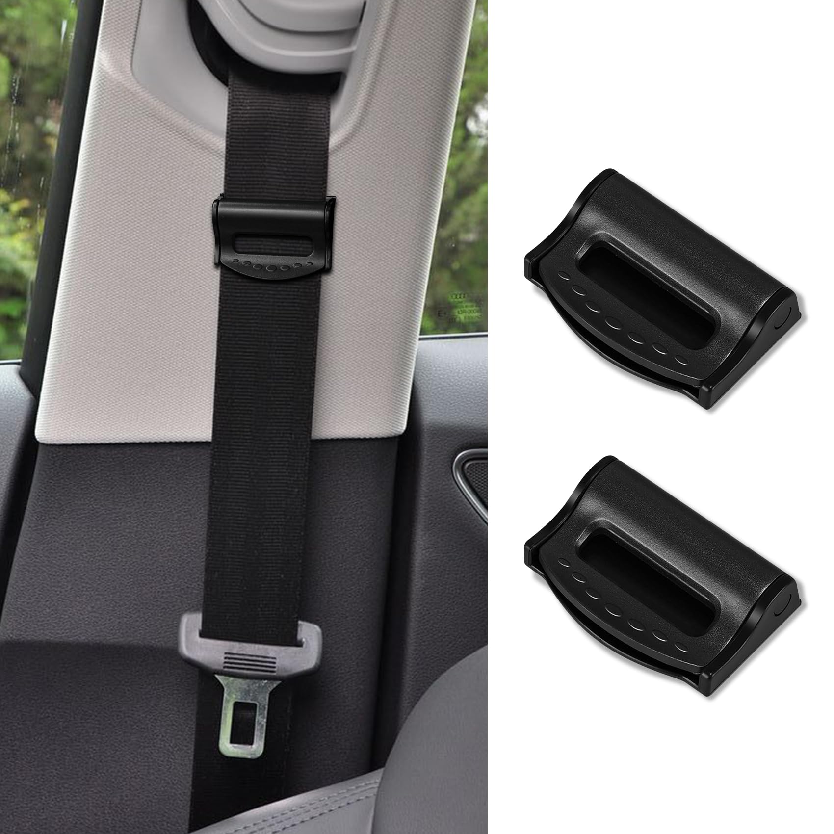 Universal Car Seat Belt Adjuster Clip - Smart Tension Adjuster for Shoulder & Neck Comfort, Black - Perfect for Long Drives & Daily Commutes