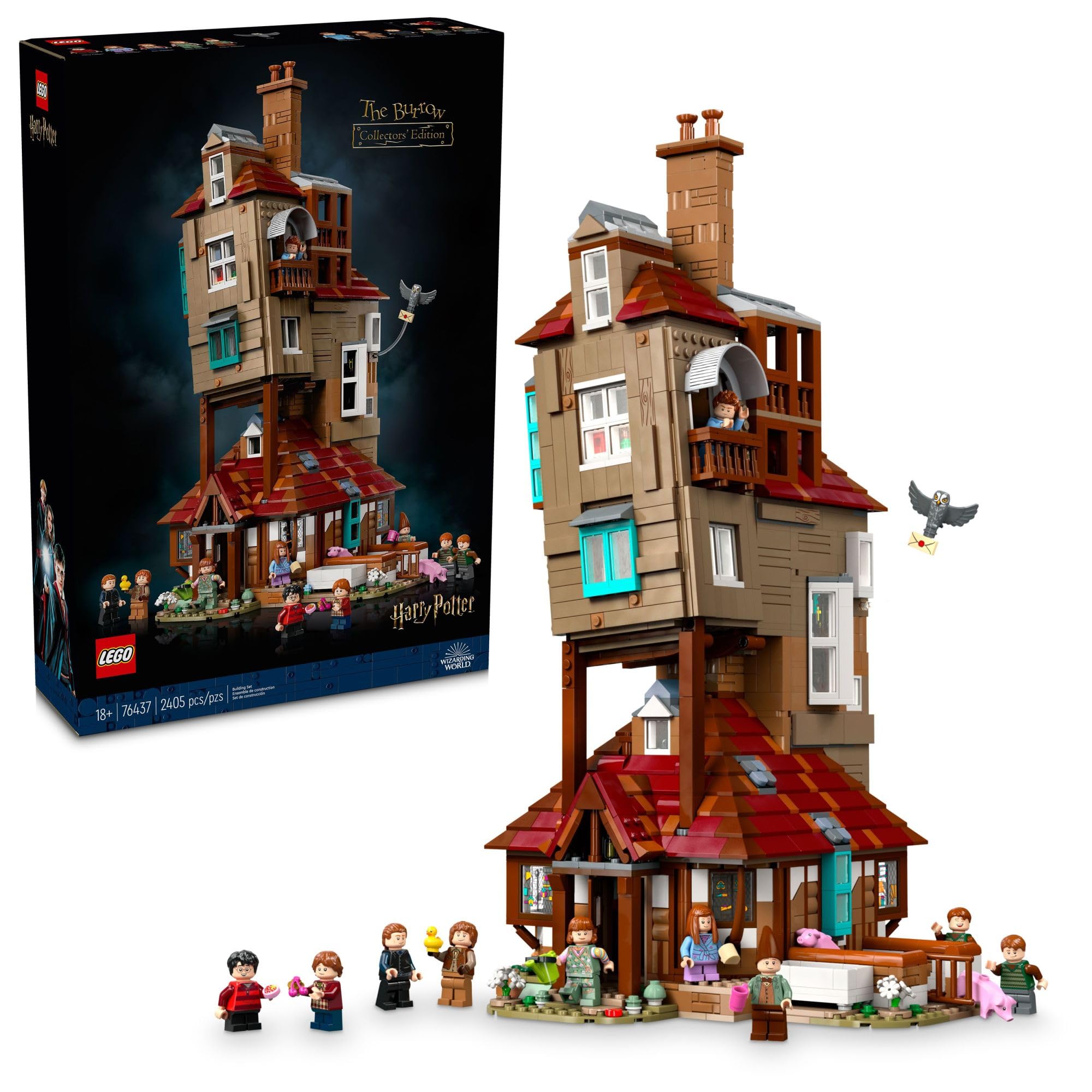 LEGO Harry Potter The Burrow Building Set 76437 - Collectible Weasley House Kit with 10 Minifigures - Perfect Gift for Adult Fans, Men & Women - Great for Home Display, Harry Potter Collection & Creative Play