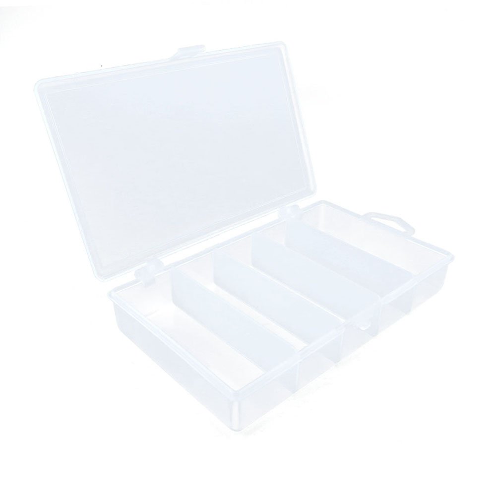 Clear Plastic Beads Organizer Box - Tackle Storage, Scrapbooking, Stamping & Fishing Lures Case - Small Parts Container for DIY Crafts, Jewelry Making & Fly Tying - Portable BX023 Tool Box for Hobbyists & Anglers