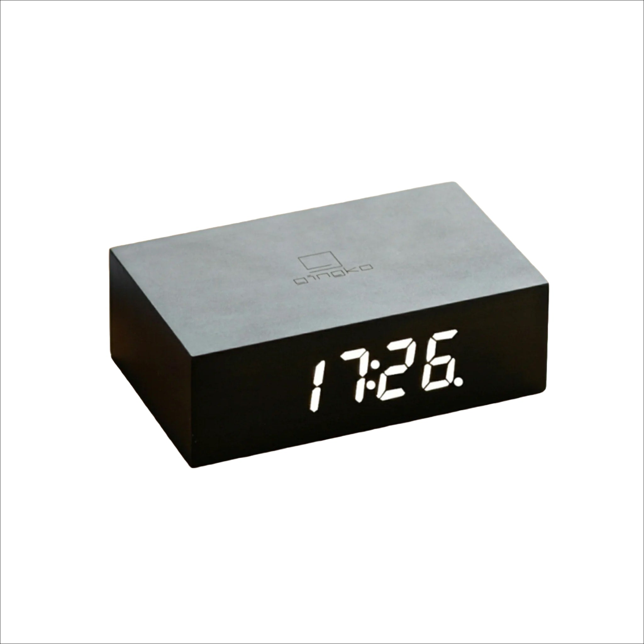 GINGKO Flip Click Alarm Clock - Black Wooden Vintage Style, Battery Operated, Silent Non-Ticking, Bedside Desk Clock for Home Office Travel (Perfect Gift for Sleepers & Light Sleepers)