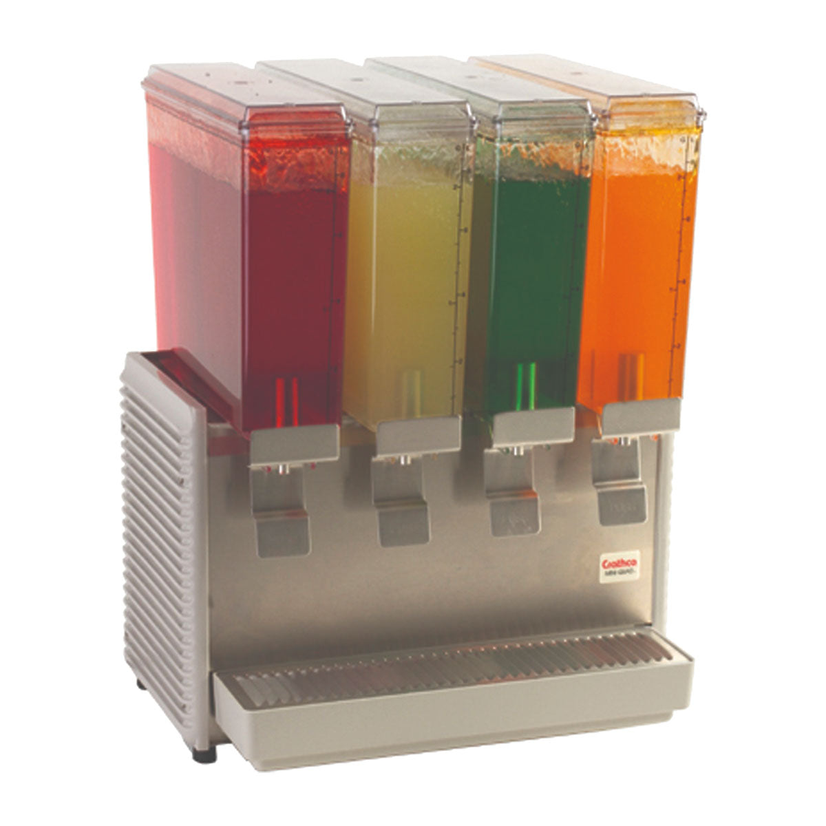 Crathco E49 4 Classic Bubbler Mini Quad Pre-Mix Cold Beverage Dispenser - Perfect for Soda, Juice & Cocktails at Parties, Restaurants & Events