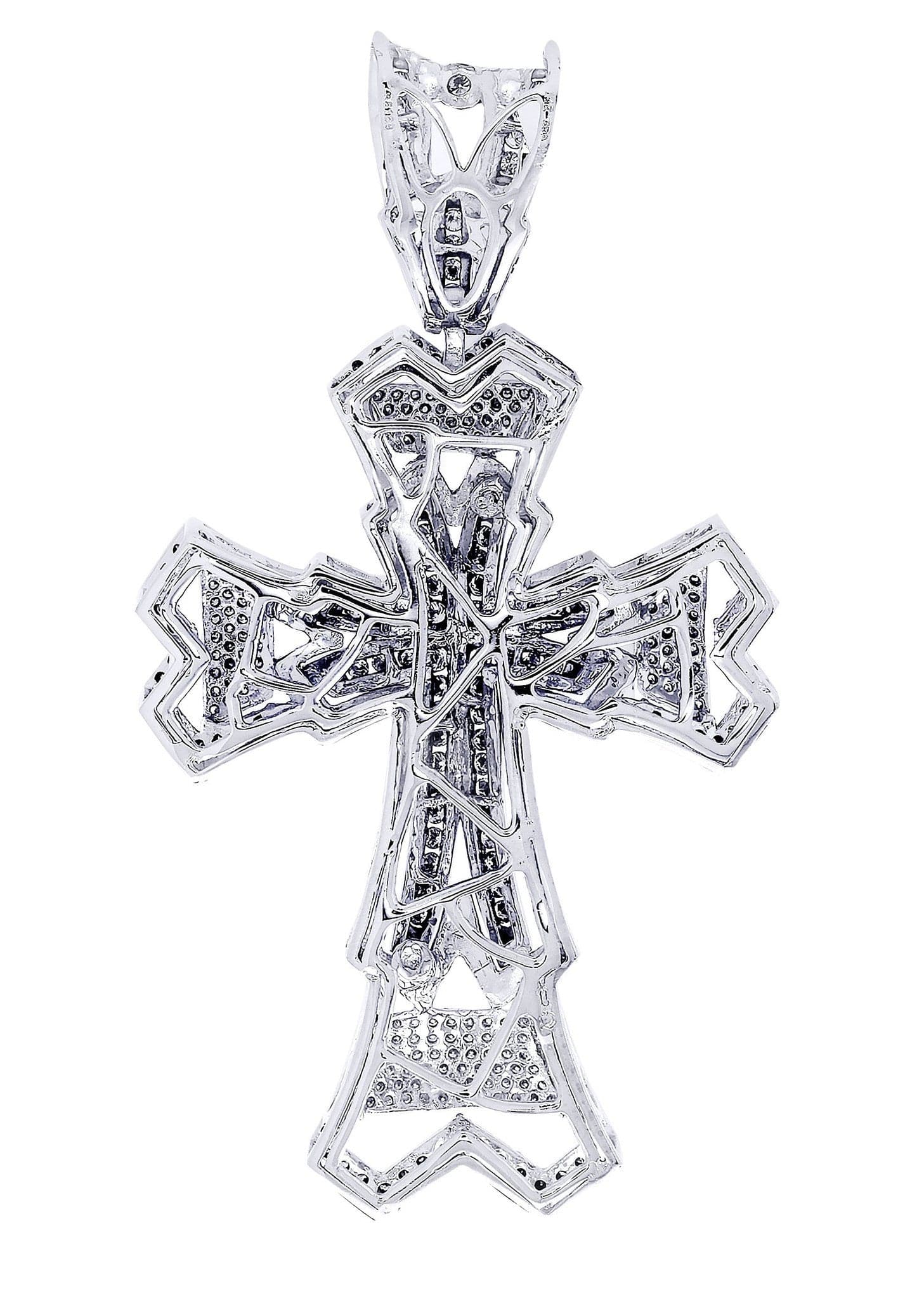 2.28 Carat Diamond Cross Pendant Necklace - 21.68 Grams Solid Gold Religious Jewelry for Women - Perfect for Baptism, First Communion & Special Occasions