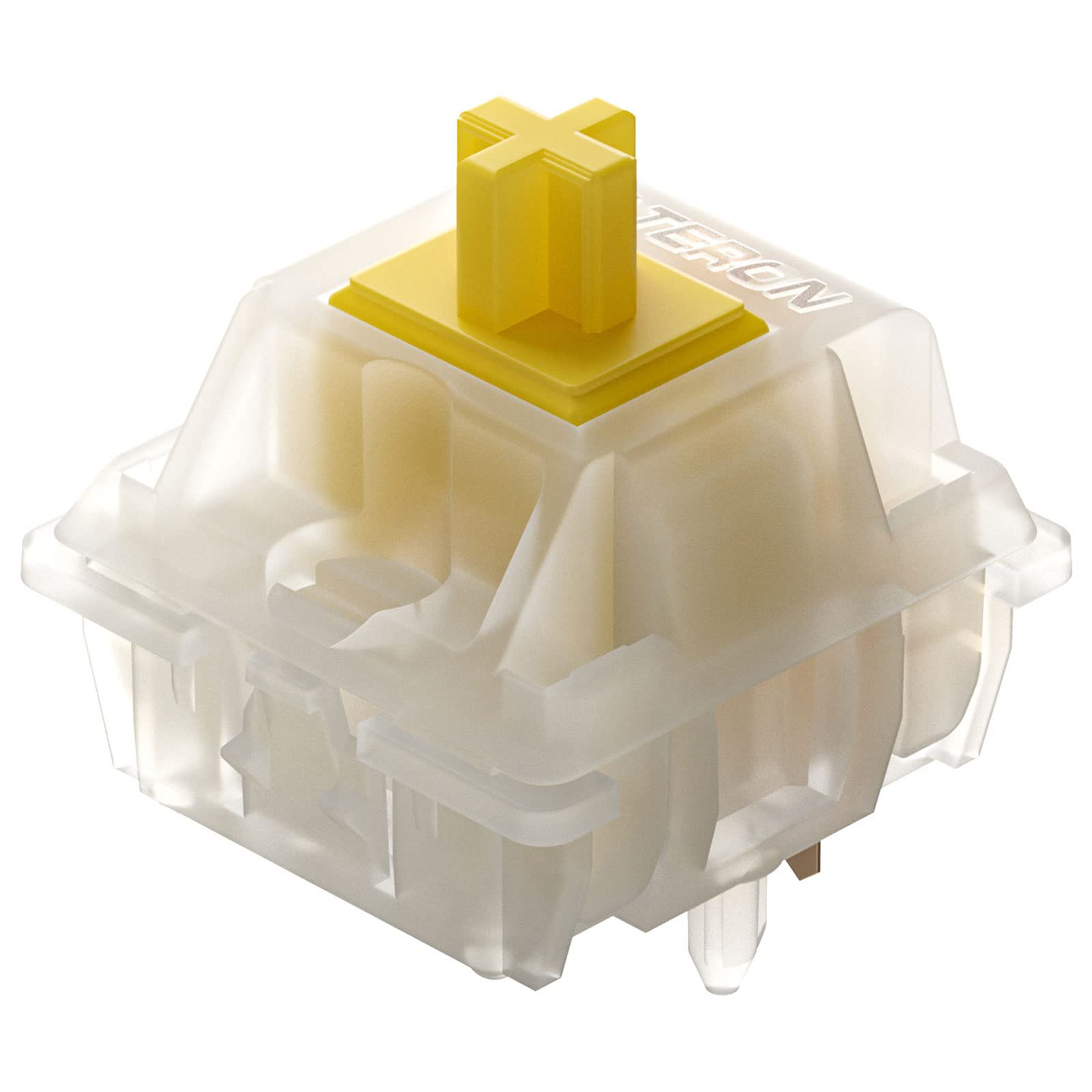 GATERON Milky Yellow Pro Switches - Pre-lubed 5 Pin Linear Mechanical Keyboard Switches (90 Pack) - Smooth & Quiet for Gaming, Typing & Office Work - Compatible with MX Style Keyboards
