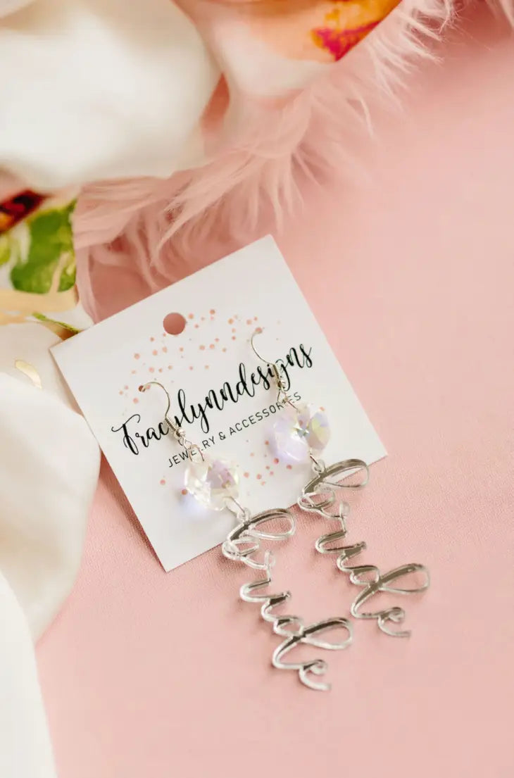 Elegant Silver Iridescent Bridal Earrings for Wedding - Perfect for Bride, Bridesmaids & Formal Occasions