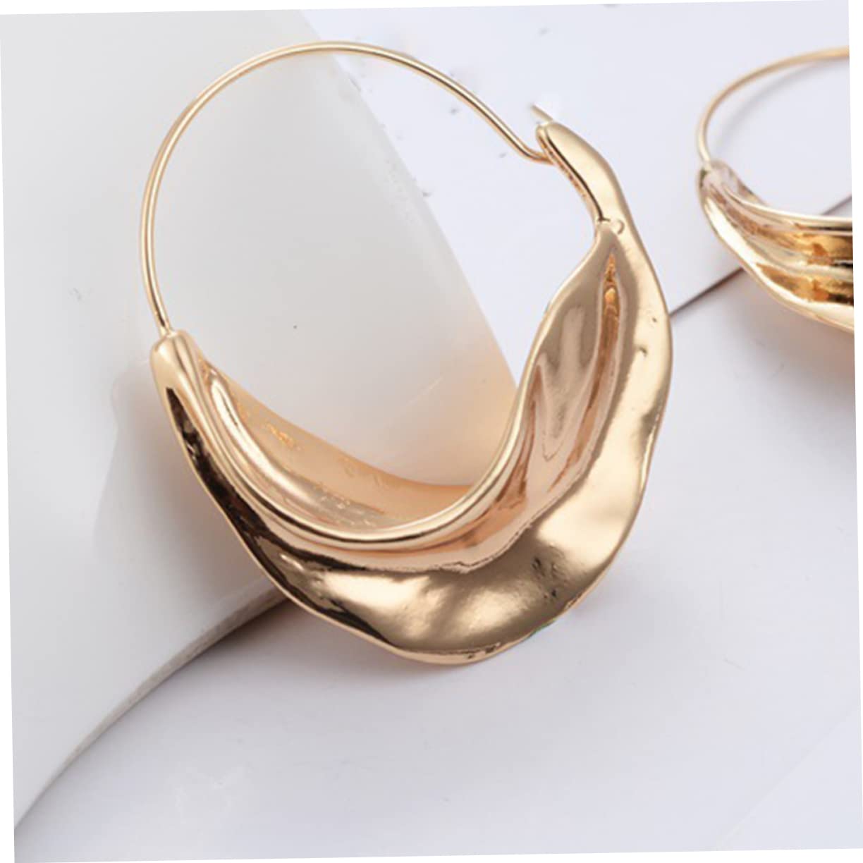 SOIMISS Gold Pearl Drop Earrings for Women - Exaggerated Flower Basket Dangle Earrings, Hoop Huggie Post Earrings | Elegant Jewelry for Parties, Weddings & Daily Wear
