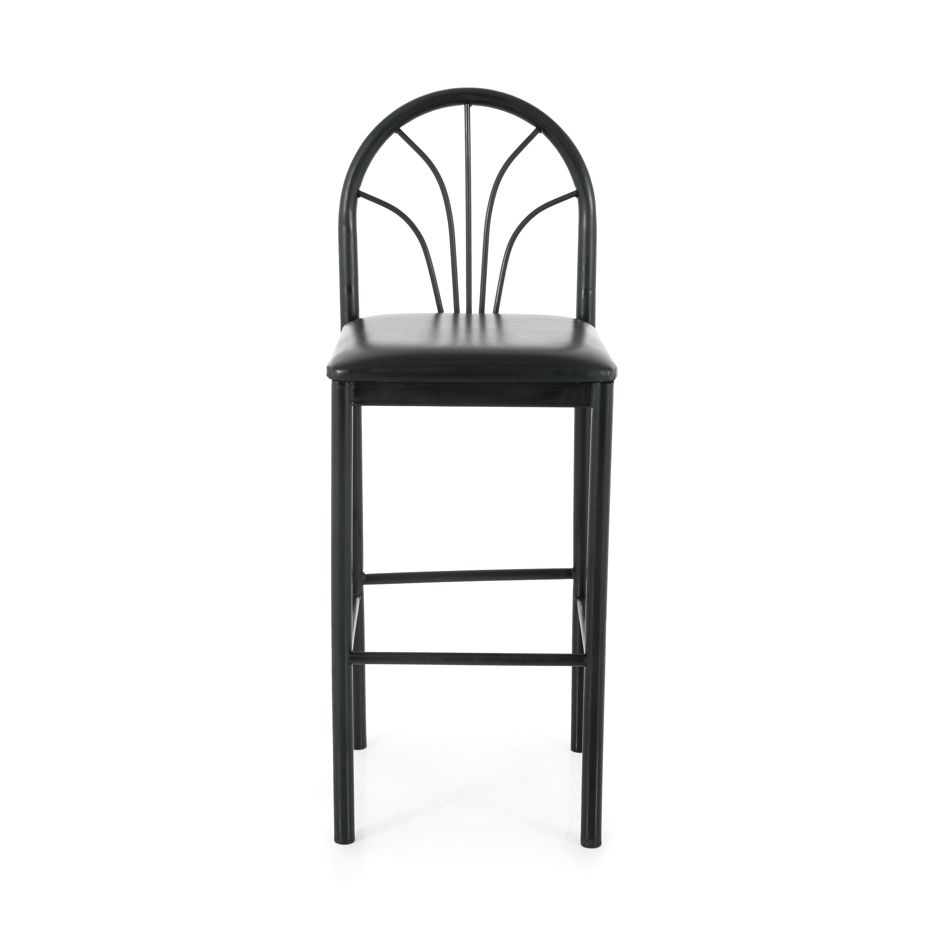 Modern Black Bar Stools for Kitchen Island, Counter Height, and Home Decor - Stylish Metal Frame Barstools with Comfortable Seat for Dining Room, Restaurant, and Cafe Use