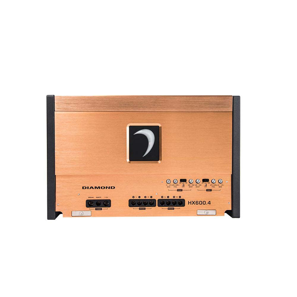 Refurbished Diamond Audio HX600.4 600W RMS 4-Channel Class D Amplifier - HEX Series Car Audio System for Enhanced Full-Range Sound in Vehicles & Boats